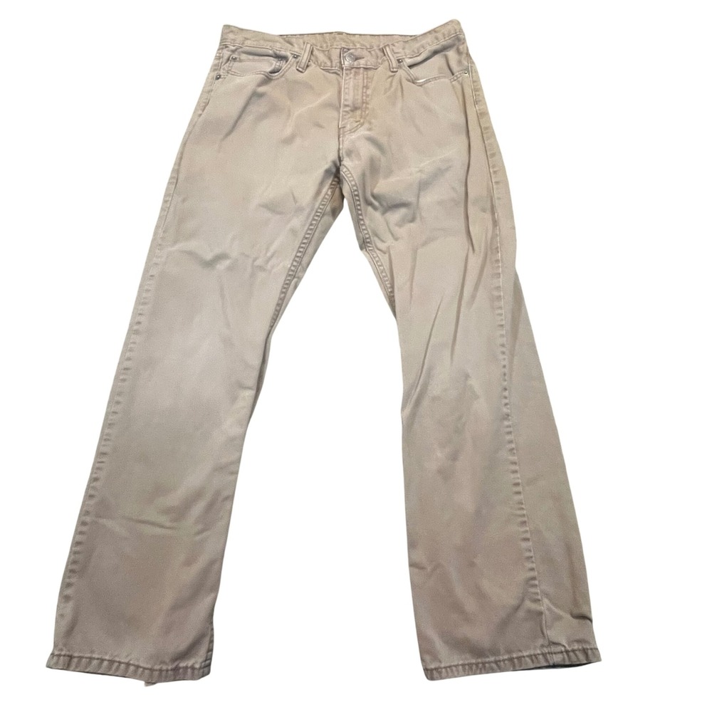 Levis 514 Straight Fit Pants‎ Mens 34x30 Khaki Tan Cotton Twill Chino Trousers